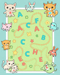 Cute Animals Alphabet Playful Rug