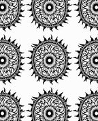 Black White Sunburst Mandala Rug