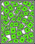 Neon Green Stacked Squares Artwork Rug