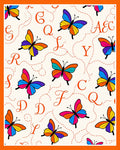 Colorful Butterflies Alphabet Cream Rug