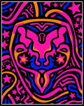 Vibrant Pink Blue Orange Starburst Swirl Rug