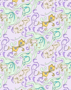 Whimsical Yellow Butterfly Pastel Swirl Rug