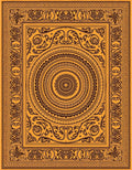 Golden Orange Intricate Mandala Medallion Rug