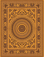Golden Orange Intricate Mandala Medallion Rug