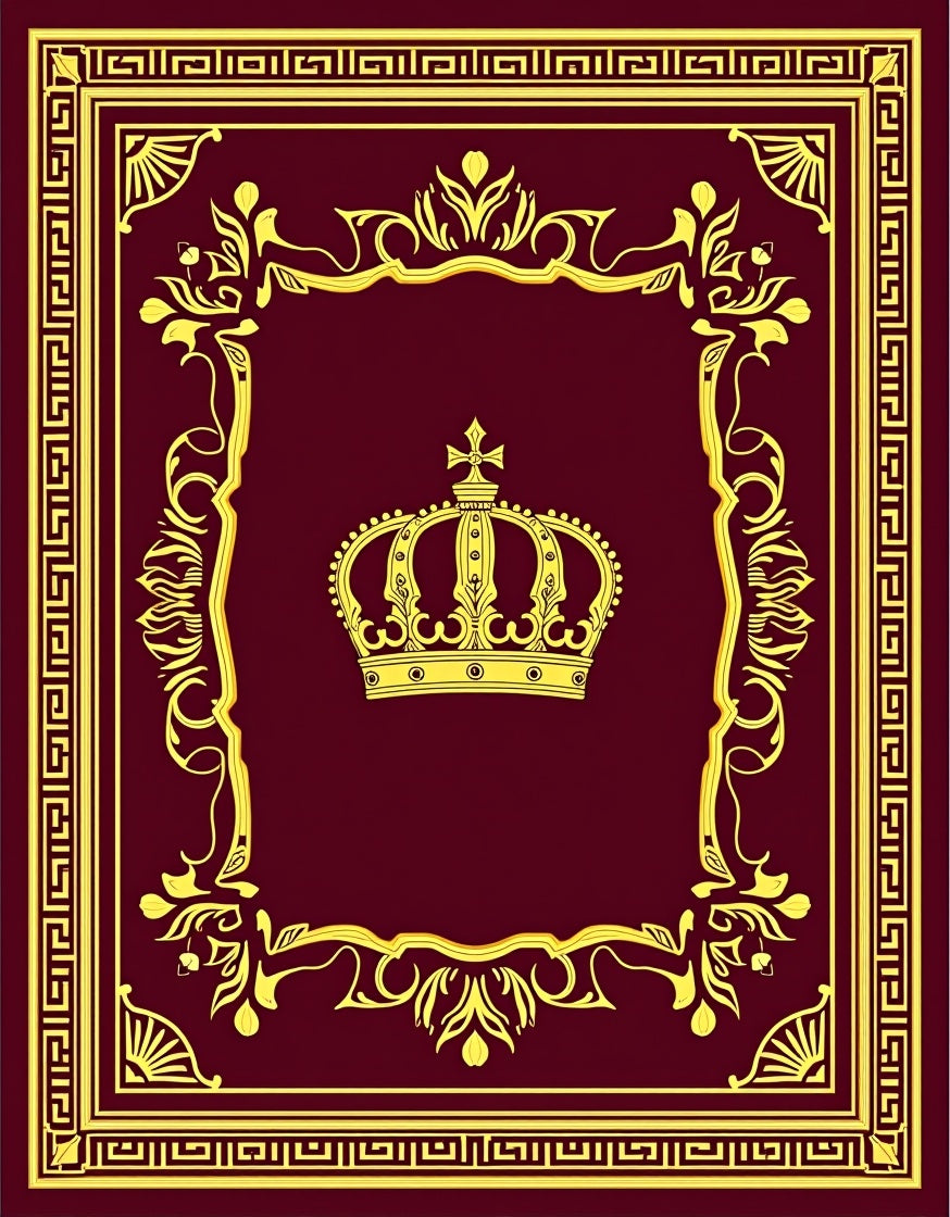 Royal Crimson Gold Crown Medallion Rug