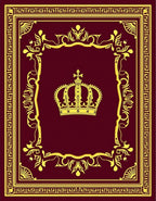 Royal Crimson Gold Crown Medallion Rug