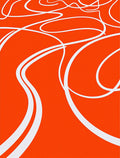 Vibrant Orange Fluid Swirl Rug