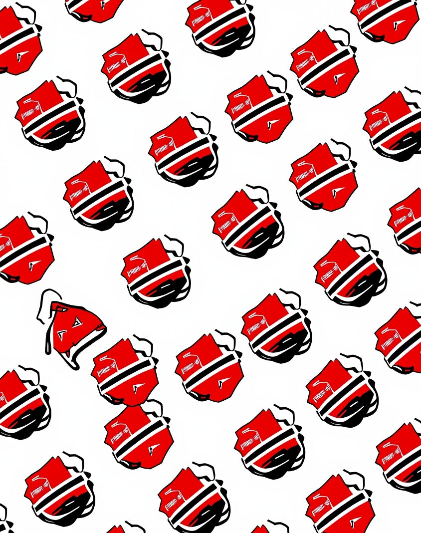 Bold Red Black White Backpack Repeat Rug