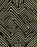 Black Cream Geometric Illusion Rug