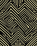 Black Cream Geometric Illusion Rug