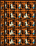 Orange Black Whimsical Animal Garden Rug