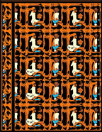Orange Black Whimsical Animal Garden Rug