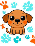 Cute Brown Puppy With Orange Paws Rug