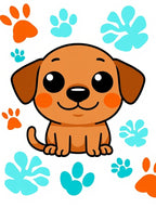 Cute Brown Puppy With Orange Paws Rug