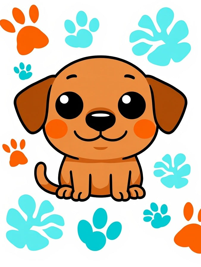 Cute Brown Puppy With Orange Paws Rug