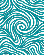 Teal Swirl Abstract Wave Rug