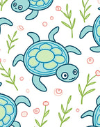Cute Teal Sea Turtle Garden Rug