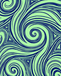 Navy Blue Swirling Abstract Lines Rug