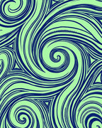Navy Blue Swirling Abstract Lines Rug