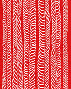 Bold Red White Abstract Stripe Rug