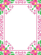 Whimsical Pink Floral Border Medallions Rug