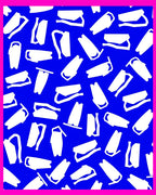 Bold White Abstract Shapes Electric Blue Rug