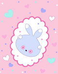 Pastel Pink Blue Bunny Hearts Scatter Rug