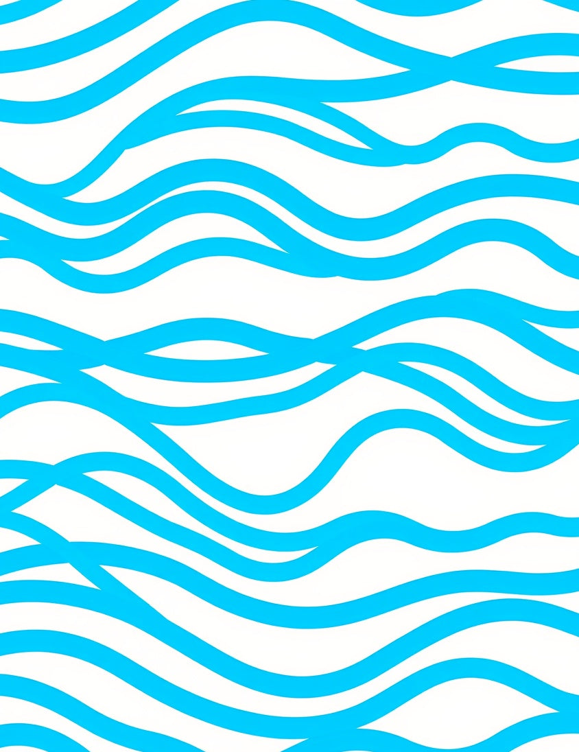 Bright Blue Wavy Lines Rug