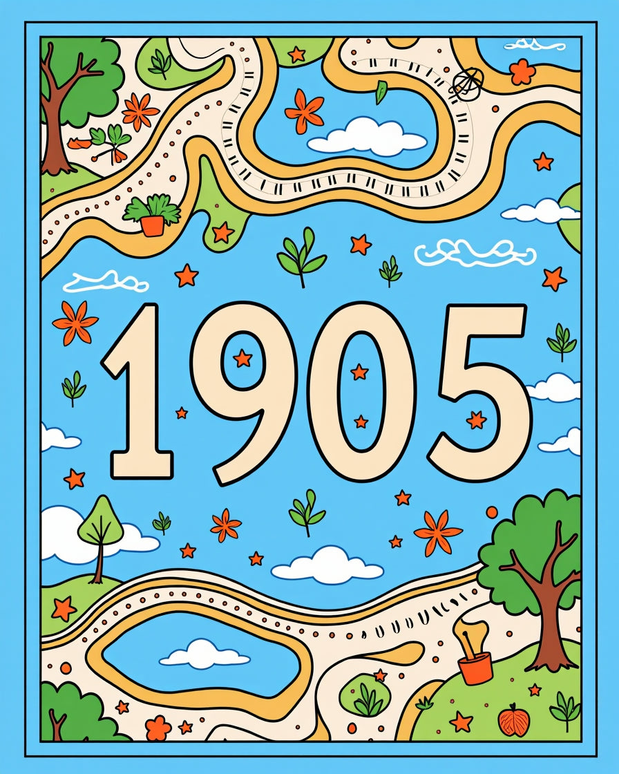 Whimsical Year 1905 Landscape Rug