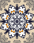 Crimson and Cream Floral Medallion Rug