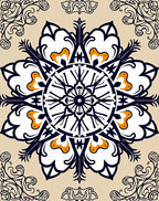 Crimson and Cream Floral Medallion Rug
