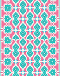 Pink Teal Geometric Floral Medallion Rug