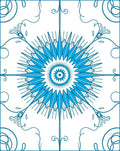 Bold Blue Sunburst Mandala Rug