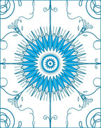Bold Blue Sunburst Mandala Rug