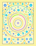 Whimsical Circle Alphabet and Symbols Rug