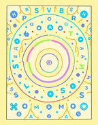 Whimsical Circle Alphabet and Symbols Rug