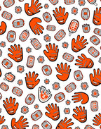 Orange Hand Starburst Stadium Repeat Rug