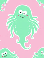 Cute Teal Octopus Pink Background Rug