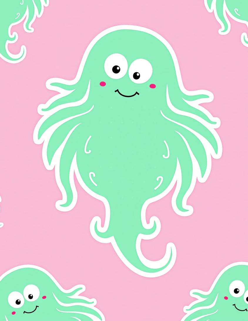 Cute Teal Octopus Pink Background Rug