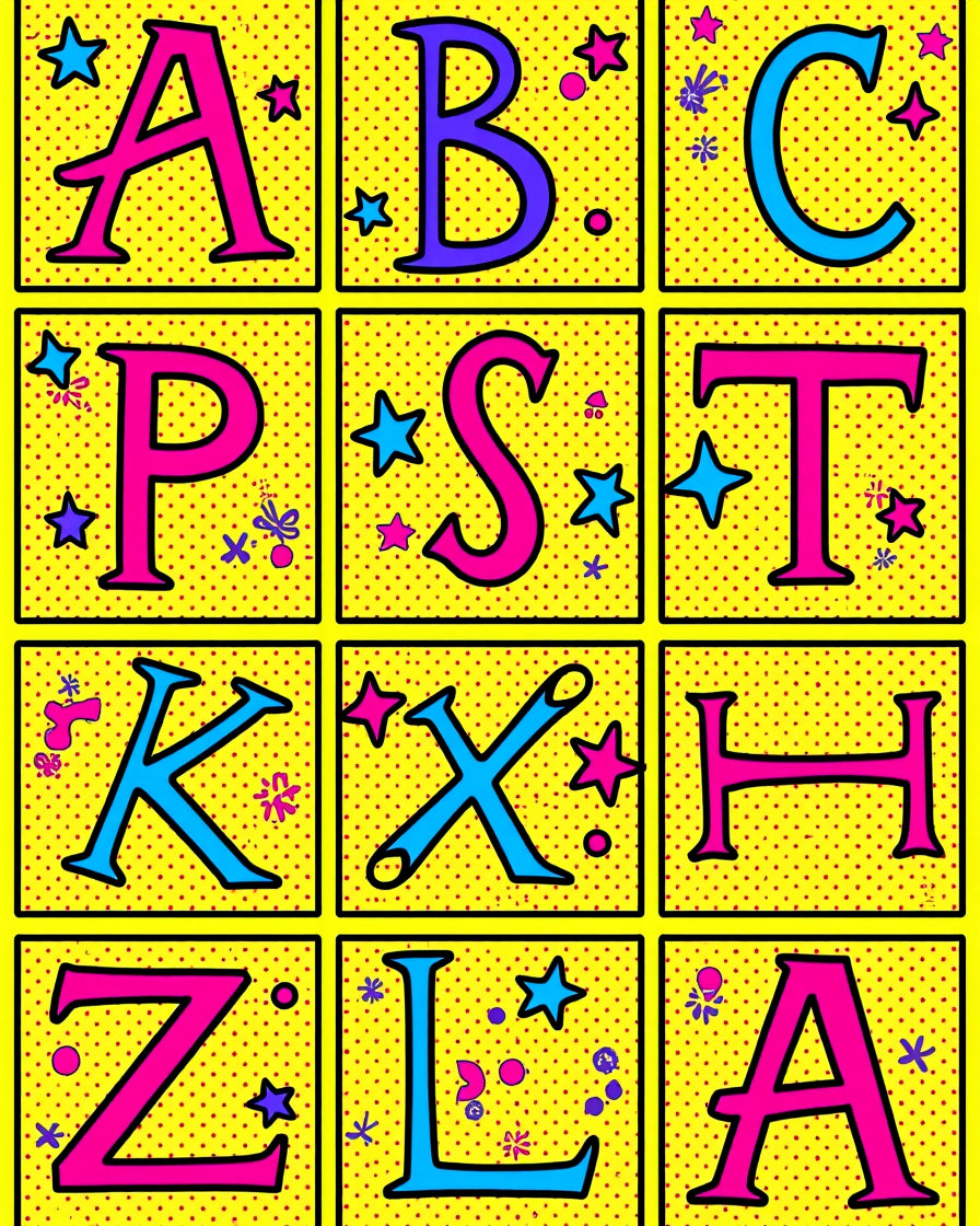 Pop Art Alphabet Medley Rug