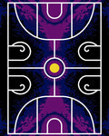 Vibrant Blue Purple Sun Court Rug