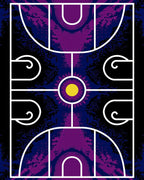 Vibrant Blue Purple Sun Court Rug