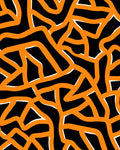 Organic Orange Black Intertwined Lines Rug