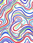 Bright Wavy Stripe Abstract Rug