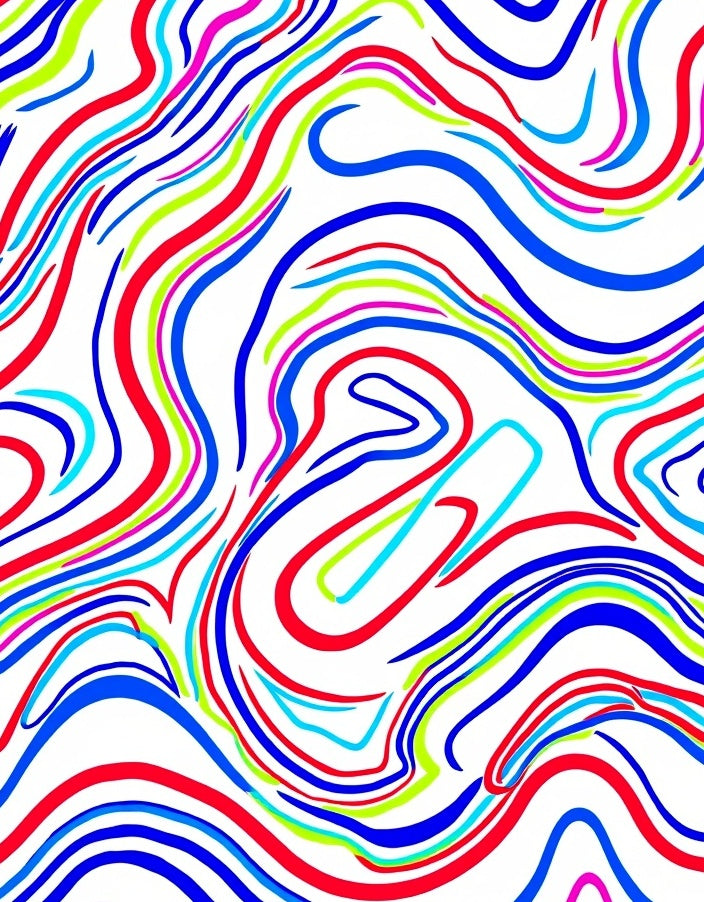 Bright Wavy Stripe Abstract Rug