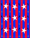 Red Blue Striped Star Soccer Icons Rug