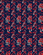 Red White Blue Sailor Motif Repeating Rug