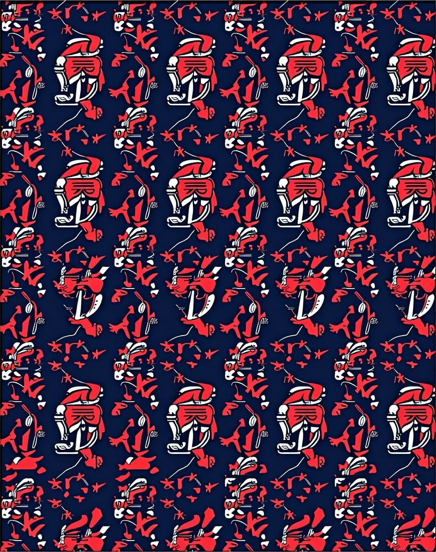 Red White Blue Sailor Motif Repeating Rug