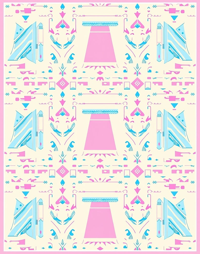 Pastel Geometric Futuristic Abstract Rug