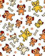 Whimsical Puppy Bone Playful Collage Rug